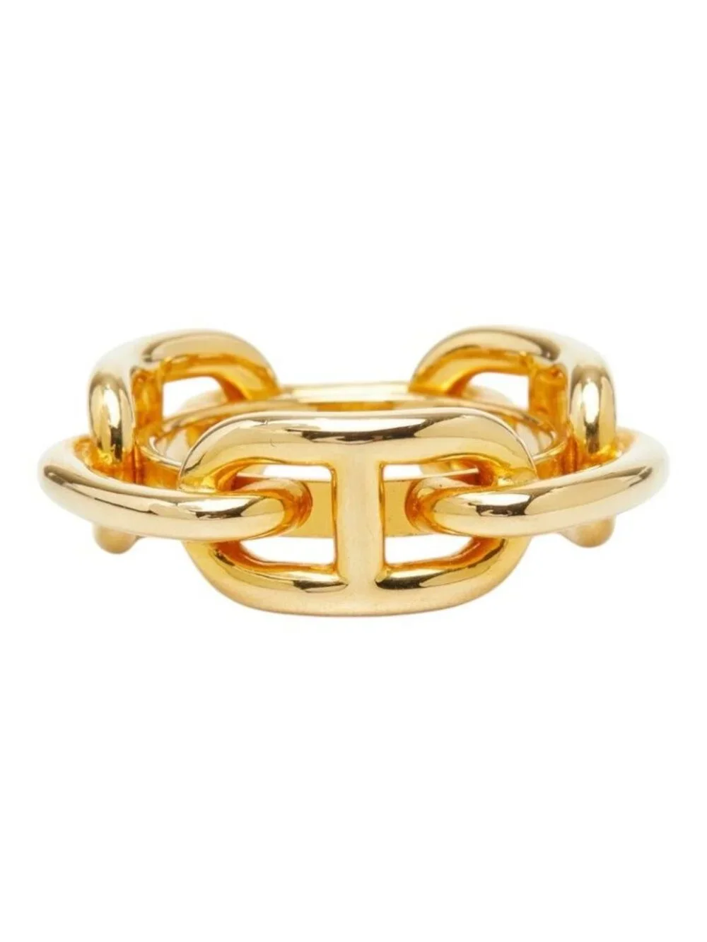 Hermes Legato Chaine D'ancre Scarf Ring Gold Plated